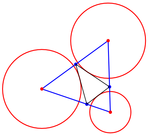 C++ Wykobi Computational Geometry Library Construction Of Triangle Excentral Triangle And Excircles - Copyright Arash Partow