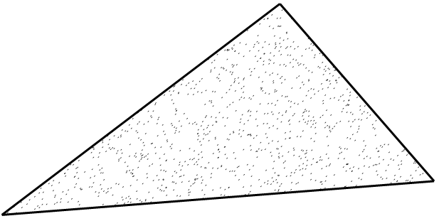 C++ Wykobi Computational Geometry Library Random Points In 2D Triangle - Copyright Arash Partow